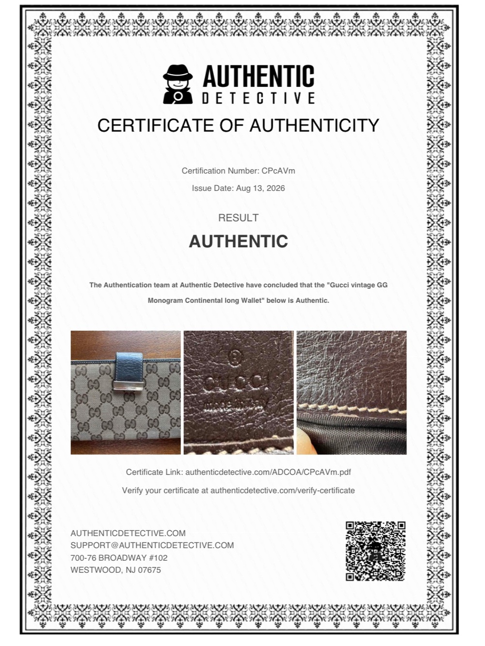 Gucci Vintage GG Monogram Brown/Tan Leather/Canvas Continental Wallet w/COA - Picture 16 of 16